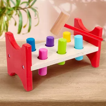 Скамья для колотушки деревянная игрушка детская образовательная развивающая деревянная куча молоток Rectangle