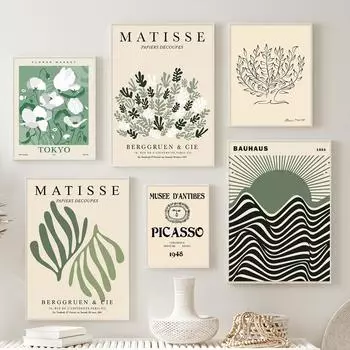 Скандинавская абстракция Маттис Пикассо, печать плакатов, цветочный рынок, настенная живопись маслом 21cm30cm NoFrame