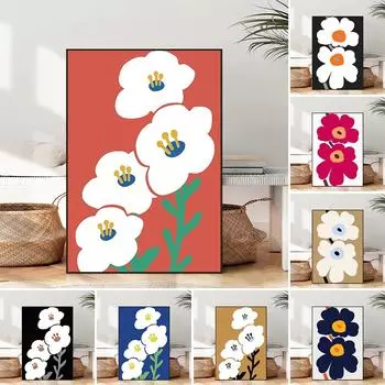 Скандинавская абстрактная картина маслом с цветами, современные фрески, плакаты и гравюры, кафе, спальни и предметы интерьера 21cm30cm NoFrame