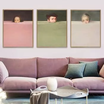 Скандинавская абстрактная картина на холсте, креативные красочные настенные художественные постеры и принты, картина Cuardos для гостиной, домашний декор 21cm30cm NoFrame