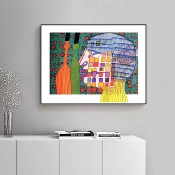 Скандинавская абстрактная настенная живопись на холсте Фриденсрайх Хундертвассер художественная работа Красочная фигура постер картина домашний декор 21cm30cm NoFrame