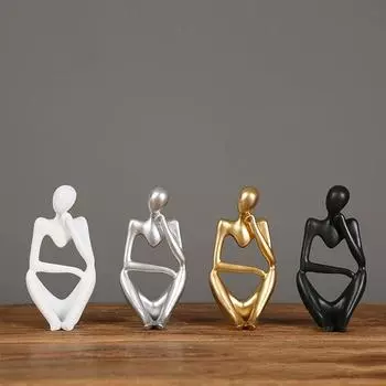Скандинавская абстрактная статуя мыслителя, фигурка из смолы, домашний декор, ремесла, скульптура, подарки