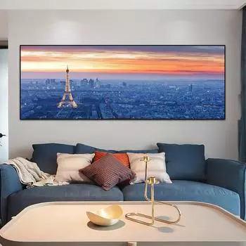 Скандинавская архитектура Парижской башни, картина маслом, современные пейзажные плакаты и гравюры, настенные художественные изображения 20cm40cm NoFrame