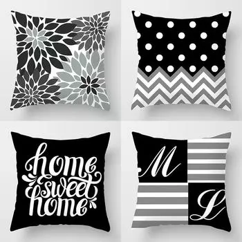 Скандинавская черно-белая простая модная наволочка для украшения дома, украшение для гостиной, наволочка для украшения автомобиля, наволочка 40x40cm
