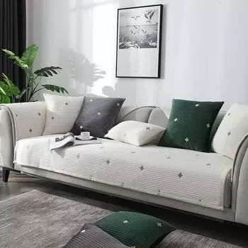 Скандинавская чистая простая современная подушка для дивана, плюшевые нескользящие подушки для сидений, четыре сезона, универсальный бархатный зимний кожаный чехол с кристаллами 70*70cm