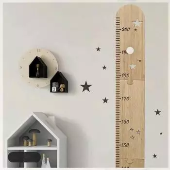 Скандинавская деревянная детская таблица роста линейка детский ростомер украшение комнаты настенный измеритель измерения наклейки