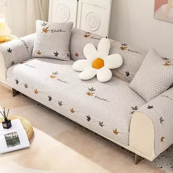 Скандинавская диванная подушка Four Seasons, универсальная Нескользящая хлопковая подушка с вышивкой для гостиной, защитный чехол для дивана, мебели 30x50cm pillowcase