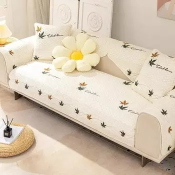 Скандинавская диванная подушка Four Seasons, универсальная Нескользящая хлопковая подушка с вышивкой для гостиной, защитный чехол для дивана, мебели 70x70cm 1pcs