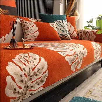 Скандинавская диванная подушка Four Seasons, универсальные нескользящие подушки для сиденья, простые современные входные люксовые стильные диванные чехлы из синели, полотенце 70*70