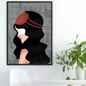 Скандинавская фигура картина маслом мода шляпа девушка абстрактное искусство холст картина гостиная коридор офис украшение дома фреска без рамки 21*30cm No Frame