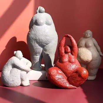 Скандинавская глиняная фигурка из смолы, толстая женщина, украшение для дома, гостиная, крыльцо, тумба под телевизор, модель комнаты, ювелирные изделия