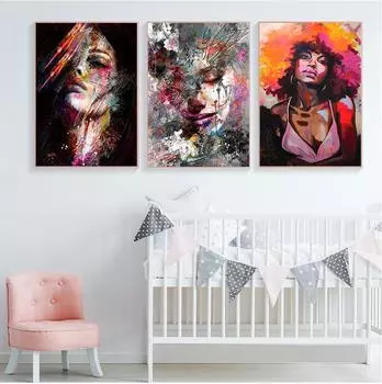 Скандинавская картина на холсте, модная секс-фигура, картина, настенное искусство, домашний декор, гостиная, девушка, спальня, абстрактное искусство, картина маслом без рамки 21*30cm