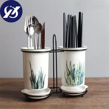 Скандинавская керамическая ложка, палочки для еды, ведро, фарфоровый держатель для посуды, нож, вилка, ящик для хранения, органайзер для кухонной утвари