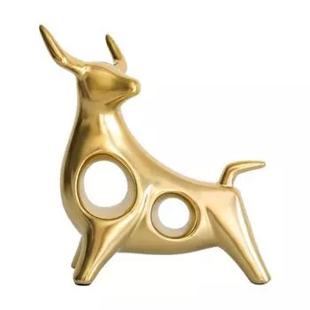 Скандинавская керамическая скульптура крупного рогатого скота быка, украшение статуса животного, домашний декор стола 2