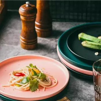 Скандинавская керамическая западная обеденная тарелка, тарелка для стейка, креативная западная тарелка для завтрака, плоская белая бытовая обеденная тарелка, блюдо