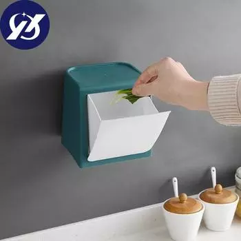 Скандинавская корзина на дверце кухонного шкафа, подвесной мусорный бак, мусорное ведро, наклейки на дверь, хранение мусора B серый