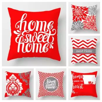 Скандинавская красная милая домашняя наволочка, украшение для дома, гостиная, украшение для дивана, наволочка, чехол для автомобильной подушки 40x40cm
