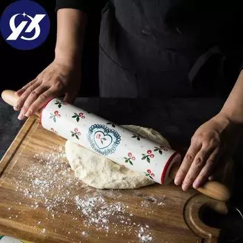 Скандинавская креативная керамическая скалка, большая кухонная валик для теста, барабан, антипригарная скалка для пельменей, инструменты для выпечки кондитерских изделий