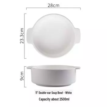 Скандинавская креативная керамическая суповая миска с двумя ручками