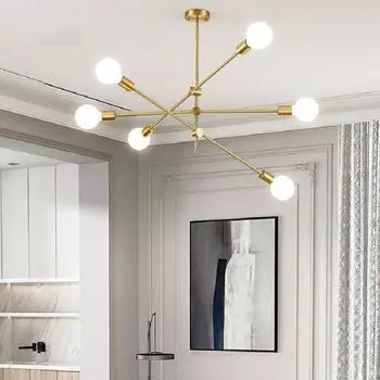 Скандинавская люстра, современная потолочная люстра, можно вращать, чтобы отрегулировать гостиную, столовую, спальню