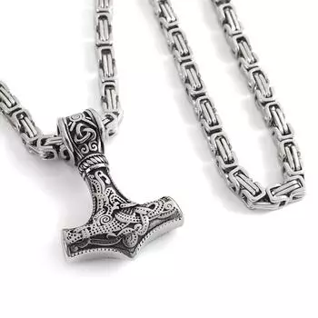 Скандинавская мифология, ожерелье из нержавеющей стали с подвеской викингов Thunder Division, властное мужское ожерелье из нержавеющей стали, ювелирные изделия, индивидуальность 80