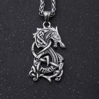 Скандинавская мифология Викинг Дракон Фафнир Ожерелье Подвеска Мужская Скандинавская Уроборос Йормунганд Локи Ожерелье Подвесной Дракон Скандинавская Змея Скандинавская