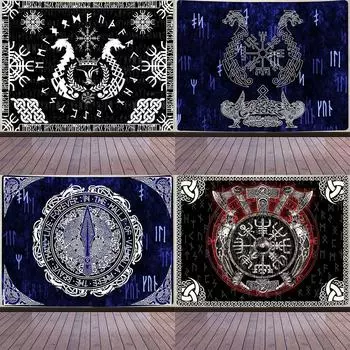 Скандинавская мифология Викингов Таинственный тотем с рисунком гобелена для дома, гостиной, спальни, декоративный фон, тканевый гобелен 100x75cm