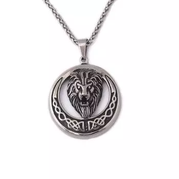 Скандинавская мифология викинг большой тяжелый лев кулон ожерелье из нержавеющей стали скандинавский компас волк Гунгнир защитный кулон