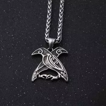 Скандинавская мифология викингов Хугин и Мунин ожерелье кулон мужской ворон ожерелье для мужчин и женщин скандинавский кулон скандинавский