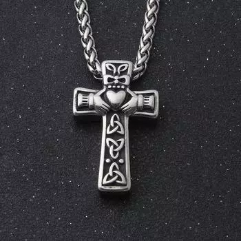 Скандинавская мифология викингов кельтский крест кладдах ожерелье с узором Троицы мужской скандинавский компас волк Гунгнир защитный кулон