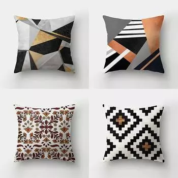 Скандинавская мода, наволочка с геометрическим рисунком 45x45 см, деревянный фон, наволочка для дома, гостиной, дивана, спальни, украшение 40x40cm