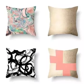 Скандинавская мода, простая геометрическая абстрактная подушка, украшение из кожи персика, наволочка для гостиной, дивана, дома 40x40cm