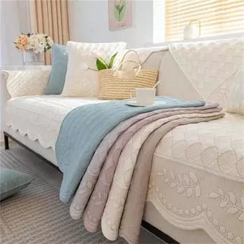 Скандинавская подушка для дивана для гостиной, хлопковое Нескользящее жаккардовое полотенце для дивана, чехол для дивана, секционный чехол для дивана, защита дома 70x70cm 1pc A