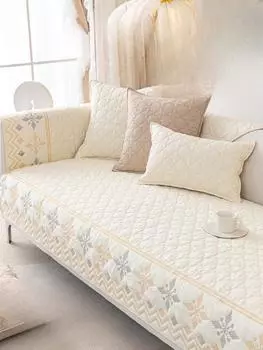 Скандинавская подушка для дивана из чистого хлопка, простая современная четырехсезонная универсальная нескользящая тканевая подушка для сиденья, кожаный чехол для дивана, тканевое полотенце 70*70cm