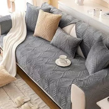 Скандинавская подушка для дивана, простая современная зимняя короткая плюшевая нескользящая подушка, универсальный кожаный чехол для дивана на четыре сезона, тканевое полотенце 70x70cm 1pcs