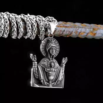 Скандинавская подвеска в виде фигурки Девы Марии из нержавеющей стали 316L серебряный