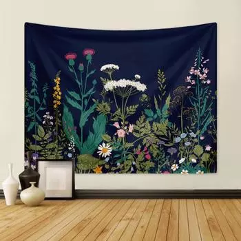 Скандинавская подвесная ткань, гобелен с растениями и цветами, абстрактное искусство, фоновая ткань, декоративная живопись для спальни, гобелен 95x75cm