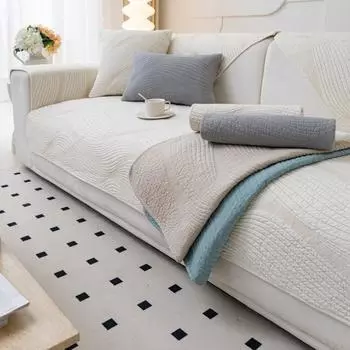 Скандинавская простая однотонная диванная подушка Four Seasons из чистой хлопчатобумажной ткани, нескользящие хлопковые подушки для сидения, универсальный современный чехол для дивана, чехол 70*70cm