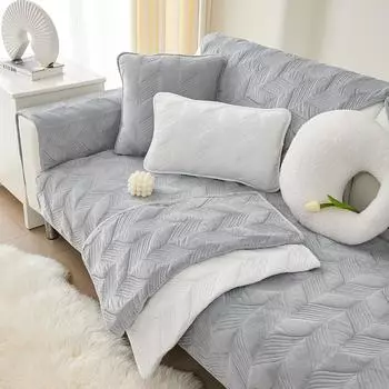Скандинавская серая модная диванная подушка, нескользящий чехол для дивана, полотенце, осенне-зимняя комбинированная диванная подушка с вышивкой 70*70cm