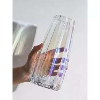 Скандинавская стеклянная ваза для свежего воздуха, современная минималистская гостиная, прозрачная ваза для цветов из снежной ивы