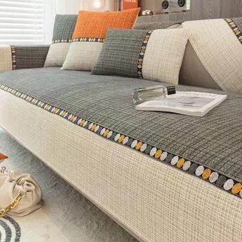 Скандинавская вышивка шенилл диванная подушка вязаный диванный чехол полотенце для гостиной украшение руна сращивание нескользящий диванный чехол 1 шт. 45cm pillowcase 1pcs