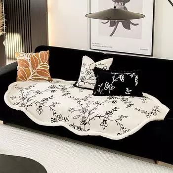 Скандинавская высококачественная легкая роскошная диванная подушка из синели, нескользящая ткань для дивана, всесезонная универсальная подушка для сиденья 90*90cm