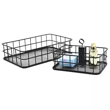 Скандинавская золотая металлическая железная корзина для хранения ручек для макияжа, офисный настольный держатель для кистей для макияжа, настольный органайзер для косметики, стеллаж S золотой