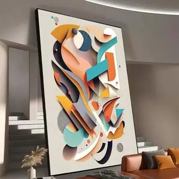 Скандинавские абстрактные геометрические принты на холсте, современное эстетическое настенное искусство для гостиной, галерея декора 20x30cm No Frame