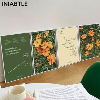 Скандинавские английские плакаты с цветами и принтами, настенная живопись на холсте, современные настенные картины для гостиной, домашний декор 21cm30cm NoFrame