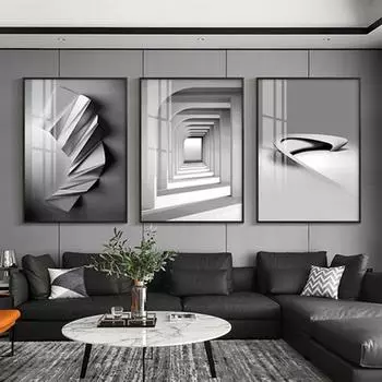 Скандинавские черно-белые абстрактные геометрические космические холсты с картинами, постеры и принты, настенная картина для современного декора гостиной без рамки 21cm30cm NoFrame