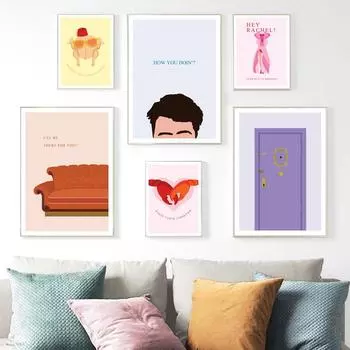 Скандинавские иллюстрации с героями мультфильмов «Марко друзья», аксессуары для ТВ-шоу, постер с курицей, настенная живопись на холсте, картины для домашнего декора 21*30cm