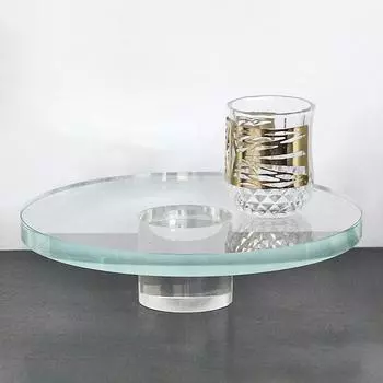 Скандинавские минималистские украшения, хрустальная круглая высокая тарелка для фруктов, настольное искусство, светлая роскошная модель, прозрачный поднос, украшение для комнаты