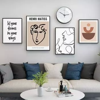 Скандинавские мотивационные цитаты, постер, печать на холсте, Матисс, абстрактная картина для лица, настенные художественные фотографии, современная гостиная, домашний декор 21cm30cm NoFrame