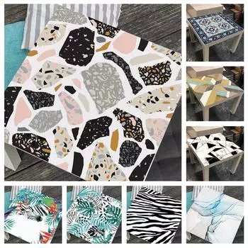 Скандинавские наклейки на рабочий стол с изображением зебры, водонепроницаемые наклейки для мебели из ПВХ, настенные фрески для стола, художественное украшение дома 55X55 см 55x55cm